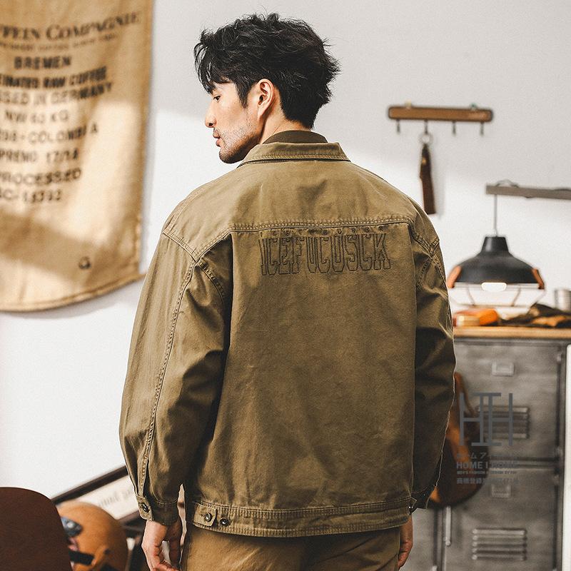 ワークシャツ シャツジャケット カバーオール メンズ 長袖 ヘビーウェイト ヘリンボーン 厚手 CPOシャツ ウォッシュ加工 長袖シャツ ジャンパー 大きいサイズ | ホームアイホーム | 02