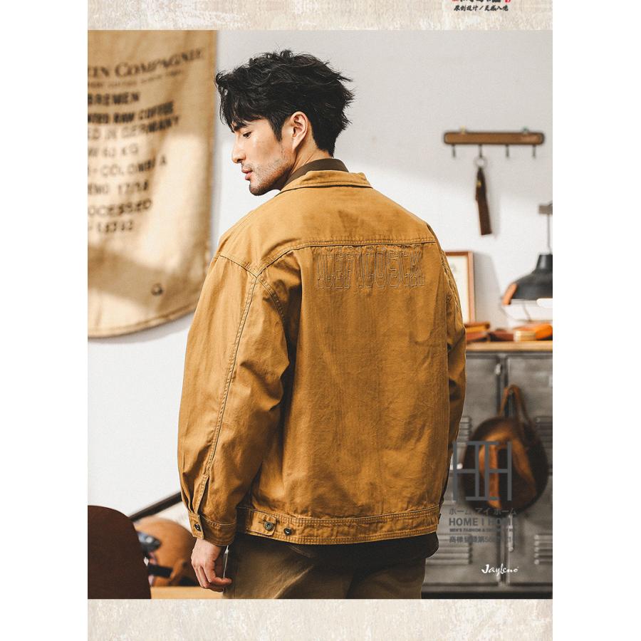 ワークシャツ シャツジャケット カバーオール メンズ 長袖 ヘビーウェイト ヘリンボーン 厚手 CPOシャツ ウォッシュ加工 長袖シャツ ジャンパー 大きいサイズ | ホームアイホーム | 09