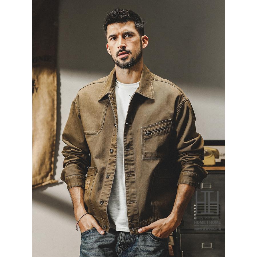 デニムジャケット Gジャン ジージャン メンズ 大きいサイズ カバーオール 綿100 ワーク シャツジャケット アウター デニム おしゃれ ジャケット ブルゾン 秋 冬 | ホームアイホーム | 02