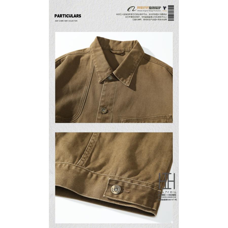 デニムジャケット Gジャン ジージャン メンズ 大きいサイズ カバーオール 綿100 ワーク シャツジャケット アウター デニム おしゃれ ジャケット ブルゾン 秋 冬 | ホームアイホーム | 05