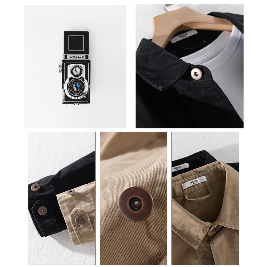 アウター カバーオール 無地 メンズブルゾン シンプル 作業服 ワーク 秋 シャツジャケット | ホームアイホーム | 05