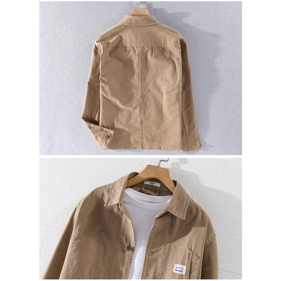アウター カバーオール 無地 メンズブルゾン シンプル 作業服 ワーク 秋 シャツジャケット | ホームアイホーム | 07