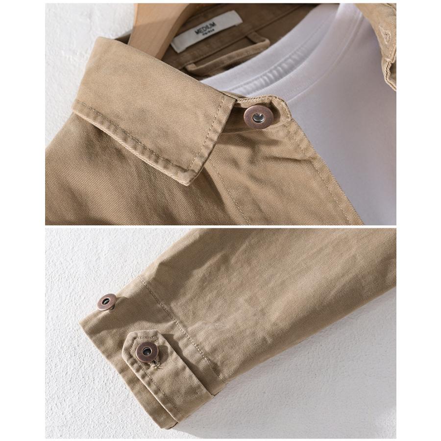 アウター カバーオール 無地 メンズブルゾン シンプル 作業服 ワーク 秋 シャツジャケット | ホームアイホーム | 08