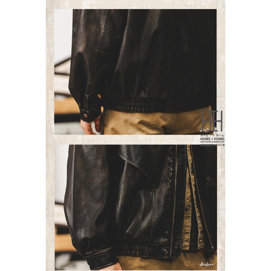レザージャケット メンズ ライダースジャケット メンズ PU フェイクレザー おしゃれ 皮ジャン 革ジャン 大きいサイズ バイクジャケット トラッカージャケット | ホームアイホーム | 10