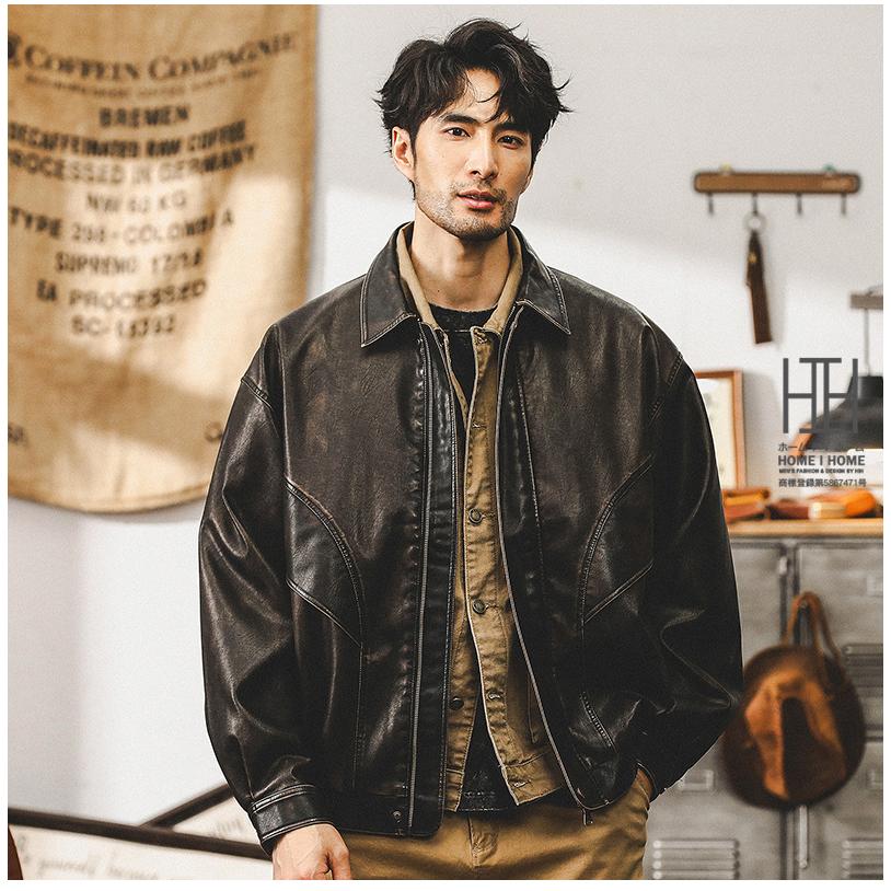 レザージャケット メンズ ライダースジャケット メンズ PU フェイクレザー おしゃれ 皮ジャン 革ジャン 大きいサイズ バイクジャケット トラッカージャケット | ホームアイホーム | 02