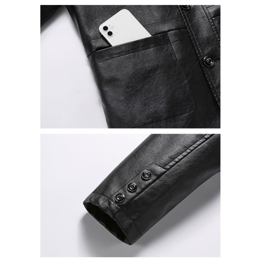 革ジャン メンズ ジャケット PUレザーライダースジャケット 防風 フェイクレザー コート かっこいい ストリート 春 秋 冬 | ホームアイホーム | 10