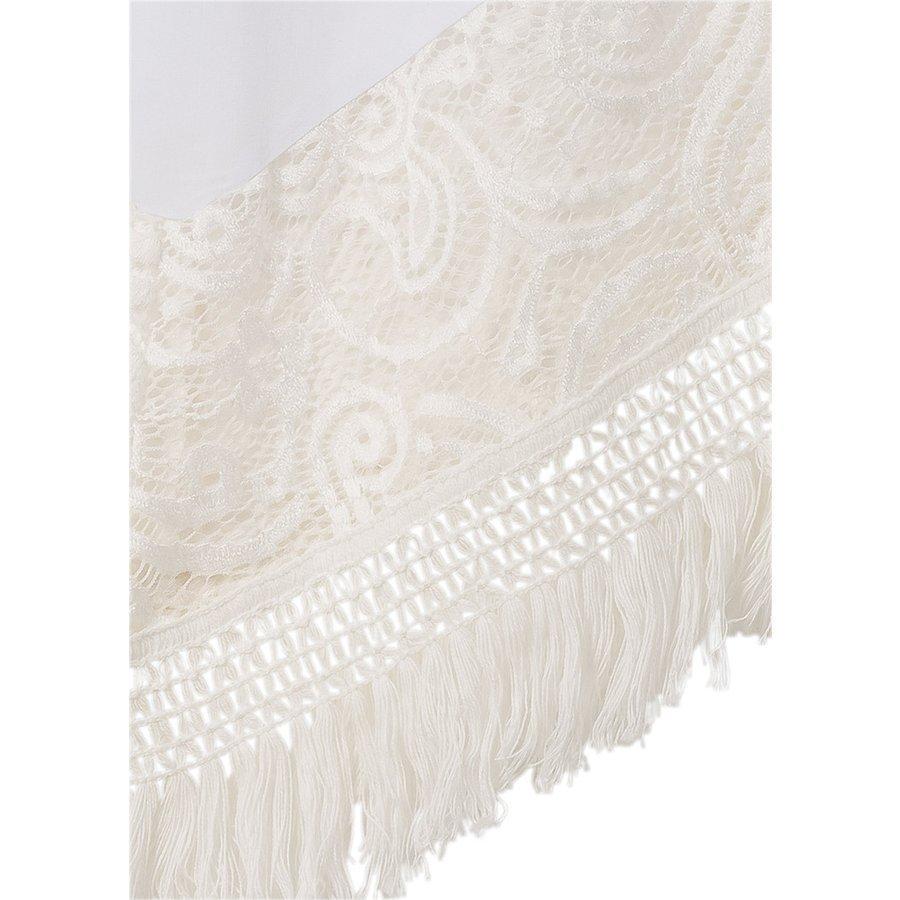 チュニック 水着の上に着る レディース ビーチウェア 速乾性 一部レース シースルー フリンジ ゆったり 日焼け防止 紫外線対策 体型カバー ラッシュガード | ホームアイホーム | 10