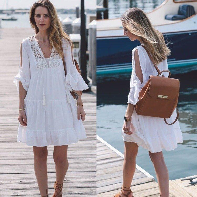 ビーチウェア 水着の上に着るワンピ チュニック レディース フレア 透け感 白 おしゃれ 日焼け防止 紫外線対策 体型カバー 羽織り 水着 ラッシュガード | ホームアイホーム