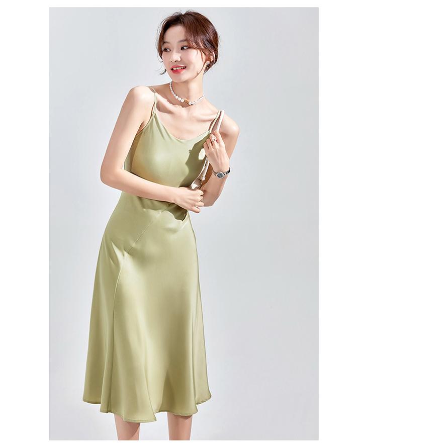 ワンピース キャミ 無地 ノースリーブ ロング丈 ハイウエスト フレア 夏 キャミソール ワンピース ベーシック レディースファッション | ホームアイホーム | 04