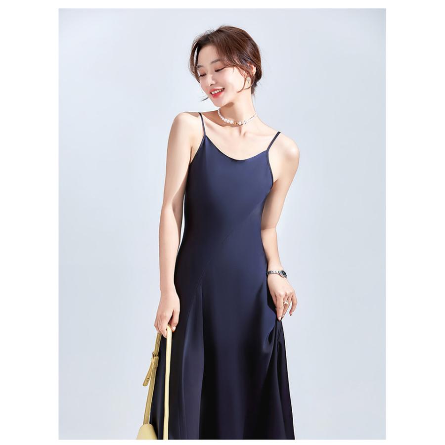 ワンピース キャミ 無地 ノースリーブ ロング丈 ハイウエスト フレア 夏 キャミソール ワンピース ベーシック レディースファッション | ホームアイホーム | 16