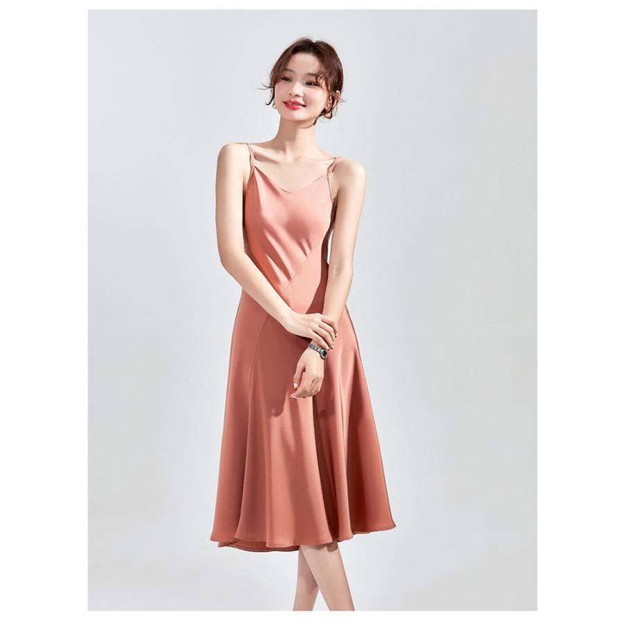 ワンピース キャミ 無地 ノースリーブ ロング丈 ハイウエスト フレア 夏 キャミソール ワンピース ベーシック レディースファッション | ホームアイホーム | 17