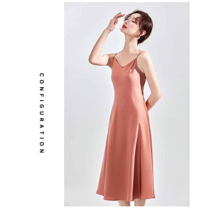 ワンピース キャミ 無地 ノースリーブ ロング丈 ハイウエスト フレア 夏 キャミソール ワンピース ベーシック レディースファッション | ホームアイホーム | 18