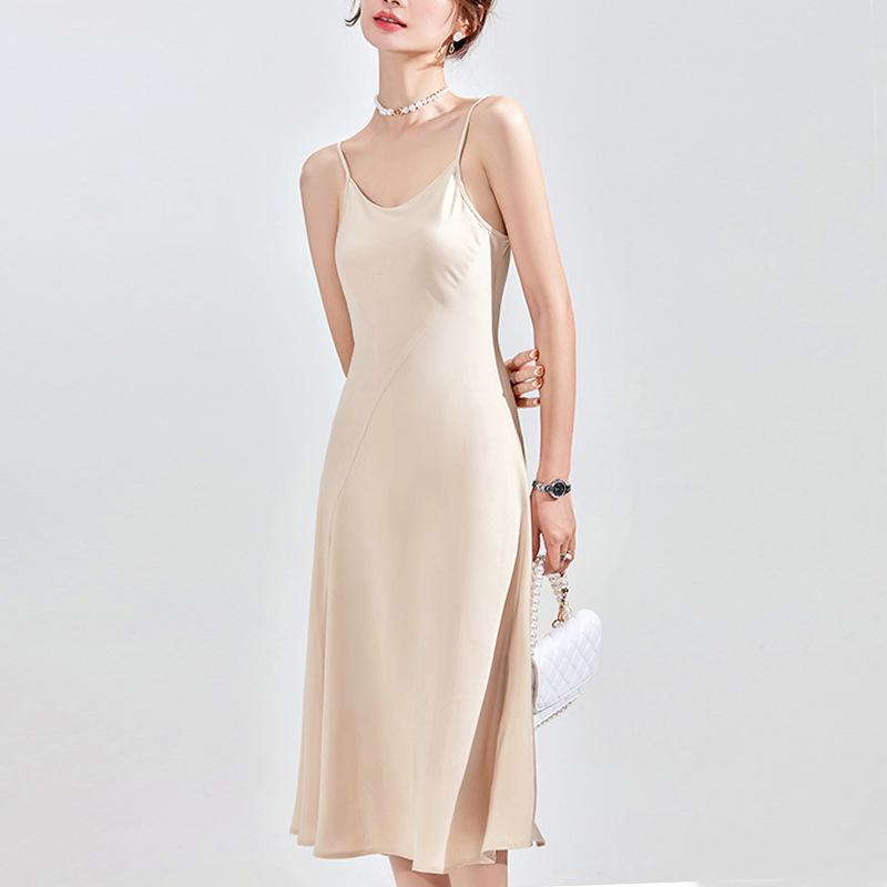 ワンピース キャミ 無地 ノースリーブ ロング丈 ハイウエスト フレア 夏 キャミソール ワンピース ベーシック レディースファッション | ホームアイホーム | 03