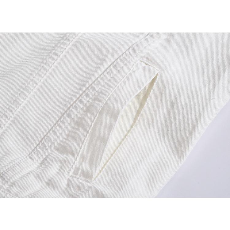 白デニム 爽やか ホワイトジャケット ベスト 袖なし 前開きベスト Gジャン カットオフ 街着 お兄系 ホワイト M重ね着 | ホームアイホーム | 03