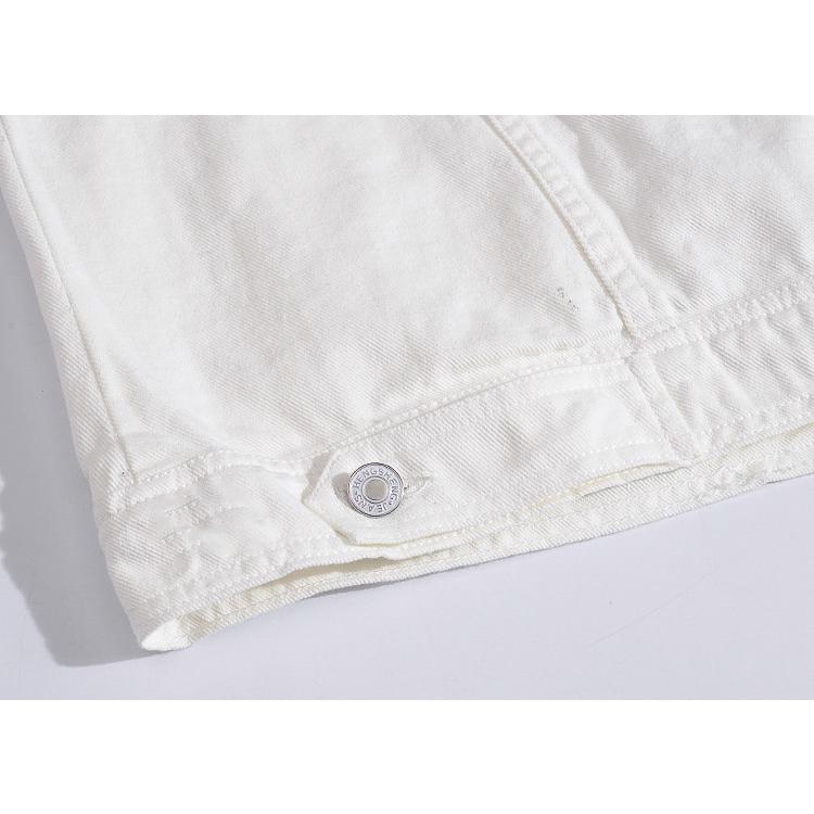 白デニム 爽やか ホワイトジャケット ベスト 袖なし 前開きベスト Gジャン カットオフ 街着 お兄系 ホワイト M重ね着 | ホームアイホーム | 07