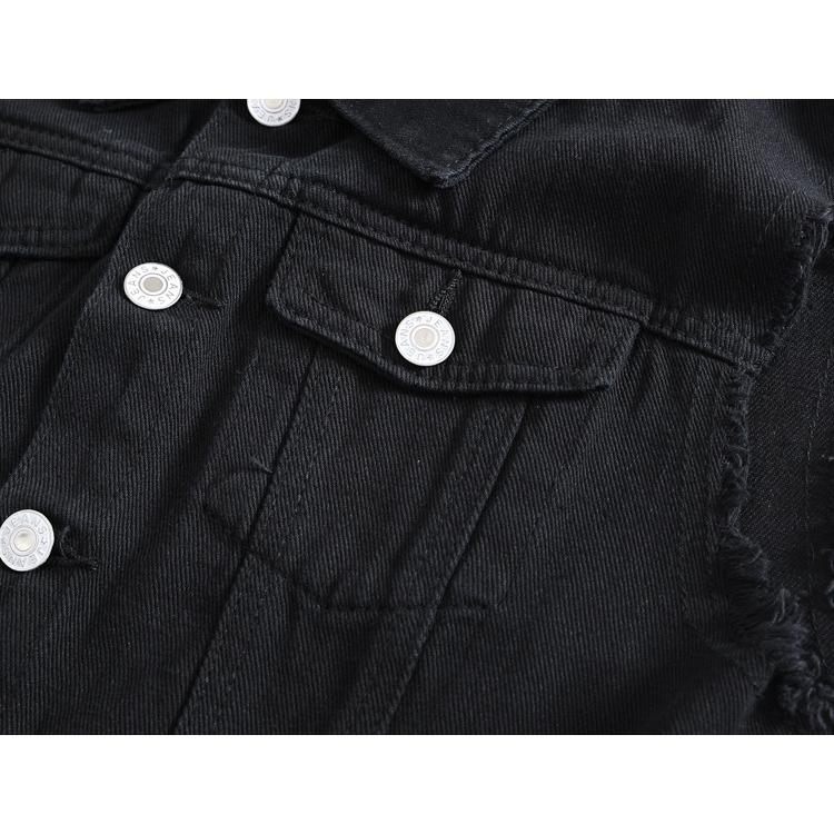デニムベスト 白ベスト カップルウエア Gジャン 街着 カジュアル ストリート オシャレ ユニセックス Mブラック | ホームアイホーム | 07