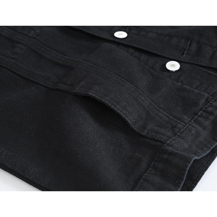 デニムベスト 白ベスト カップルウエア Gジャン 街着 カジュアル ストリート オシャレ ユニセックス Mブラック | ホームアイホーム | 09