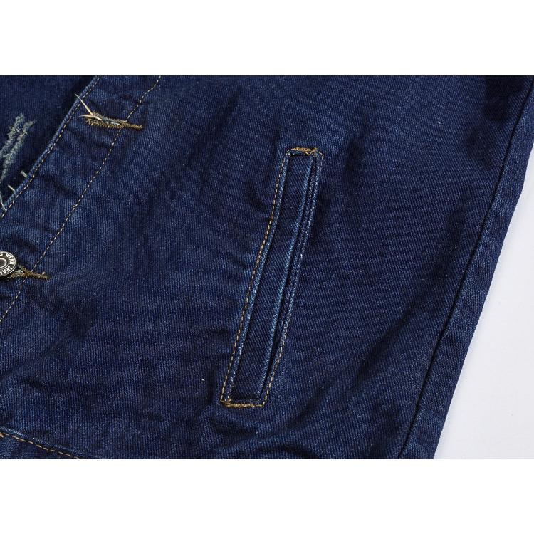 アメカジベスト スリム ワッペン デニムベスト 切りっぱなし お兄系 街着 羽織り ネイビー ビンテージ 男女兼用 | ホームアイホーム | 06