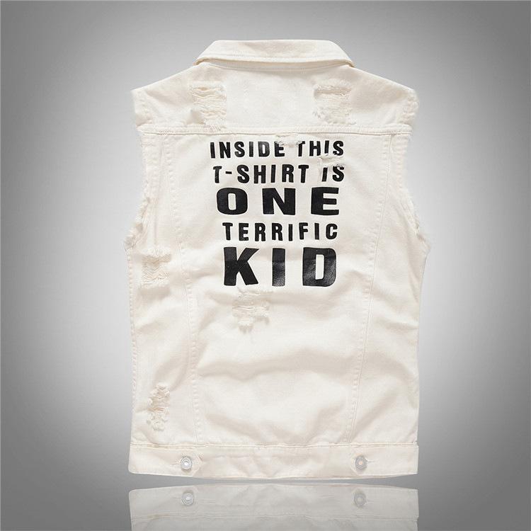 アメカジベスト バックプリント お兄系 英文字 カジュアル ユニセックス デニムジャケット オシャレ 前開きベスト メンズ Gジャン | ホームアイホーム | 10