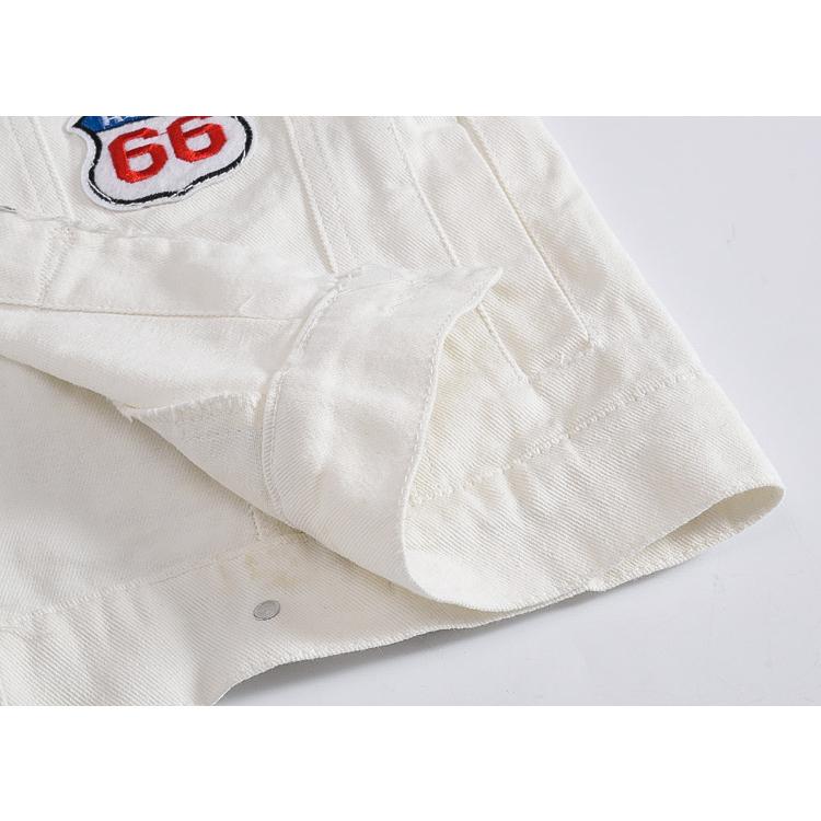 ワッペン付き デニムベスト ユニセックス 前開きベスト オシャレ デニム 袖なし 白 ブラックデニムジャケット 春秋 | ホームアイホーム | 12