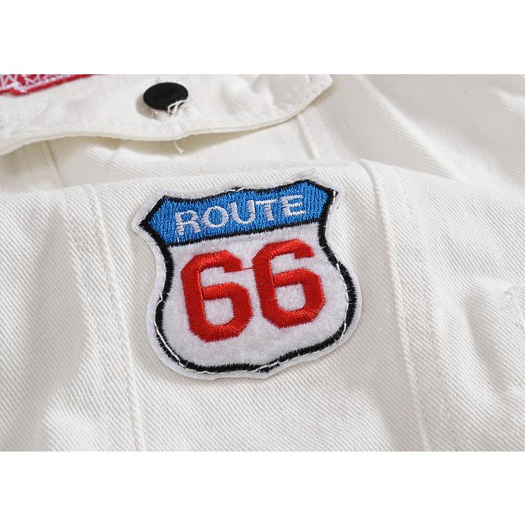 ワッペン付き デニムベスト ユニセックス 前開きベスト オシャレ デニム 袖なし 白 ブラックデニムジャケット 春秋 | ホームアイホーム | 07