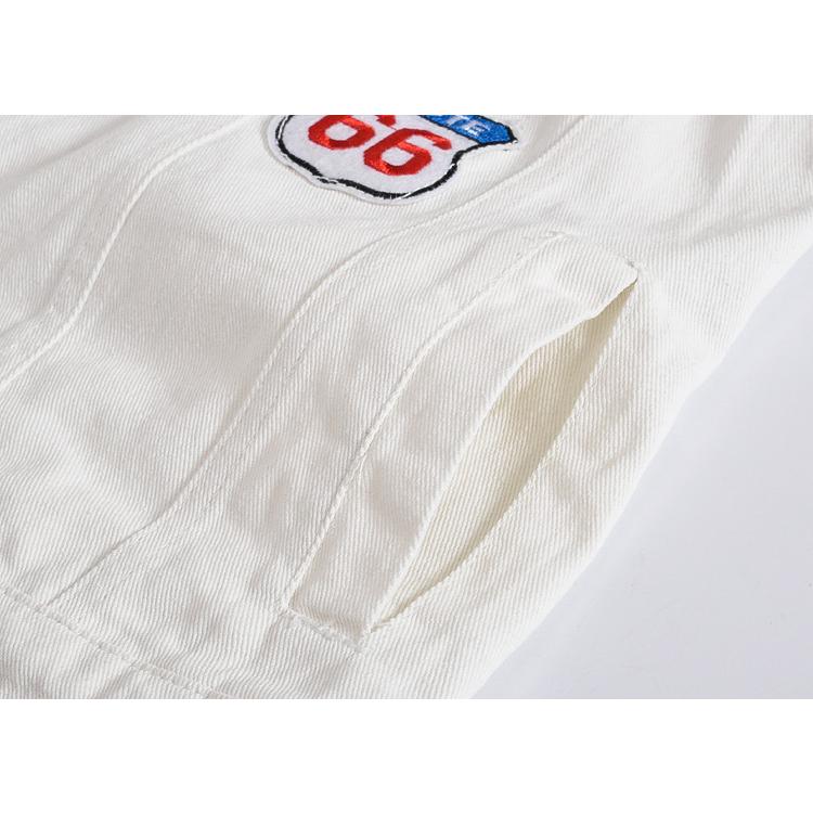 ワッペン付き デニムベスト ユニセックス 前開きベスト オシャレ デニム 袖なし 白 ブラックデニムジャケット 春秋 | ホームアイホーム | 08