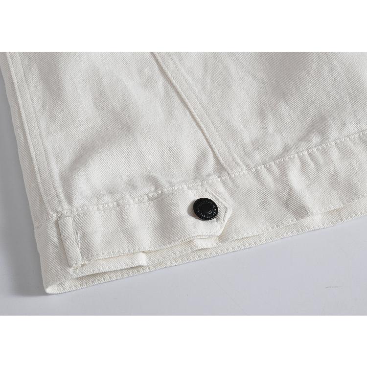 ワッペン付き デニムベスト ユニセックス 前開きベスト オシャレ デニム 袖なし 白 ブラックデニムジャケット 春秋 | ホームアイホーム | 11