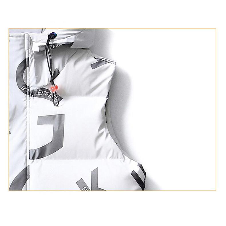 中綿ベスト 中綿入り フード付き メンズ 英文字 おしゃれ プリント 防寒対策 暖かい カジュアル あったか 秋冬 前開き アウター 防寒ベスト | ホームアイホーム | 10