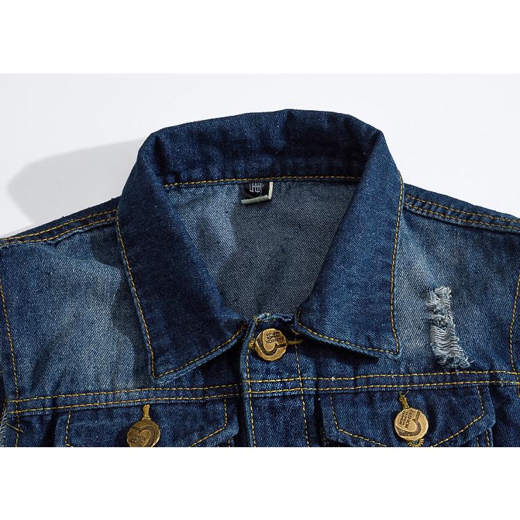 前開きベスト デニムベスト ユニセックス 男女兼用 ベストクラッシュ加工 デニムジャケット ビンテージ カジュアル ストリート | ホームアイホーム | 03