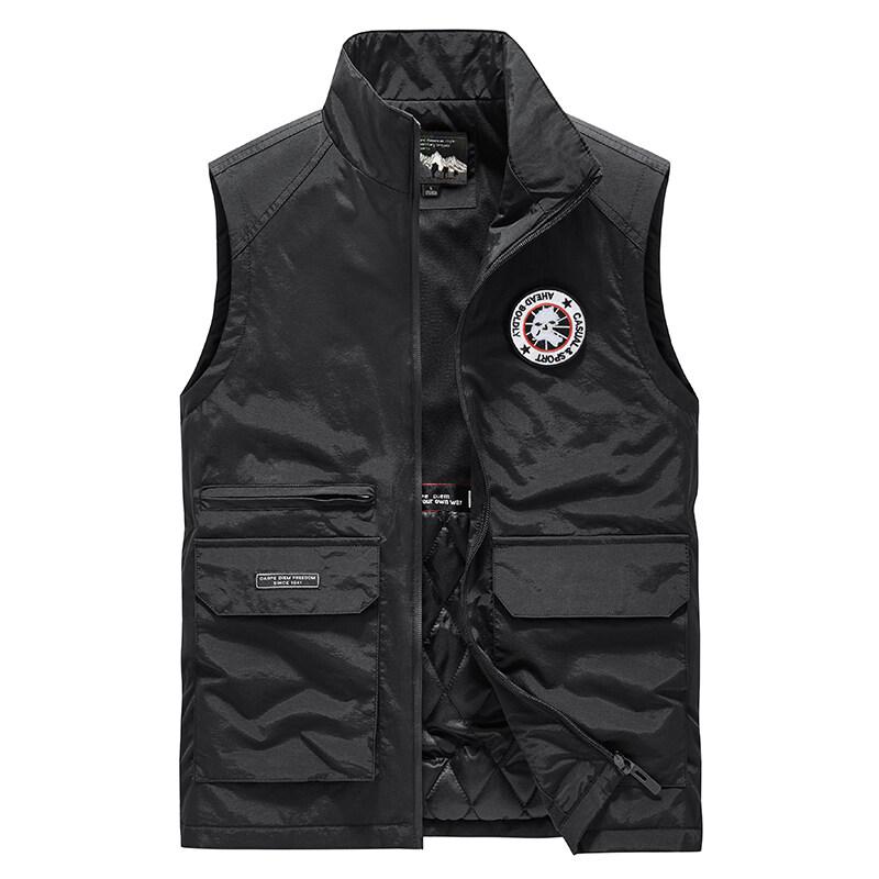 中綿ベスト メンズ 前開きベスト アウトドアベスト 中綿入り マルチポケット釣り レジャー ジップアップ シンプル ジレ 作業着 カジュアル | ホームアイホーム | 03