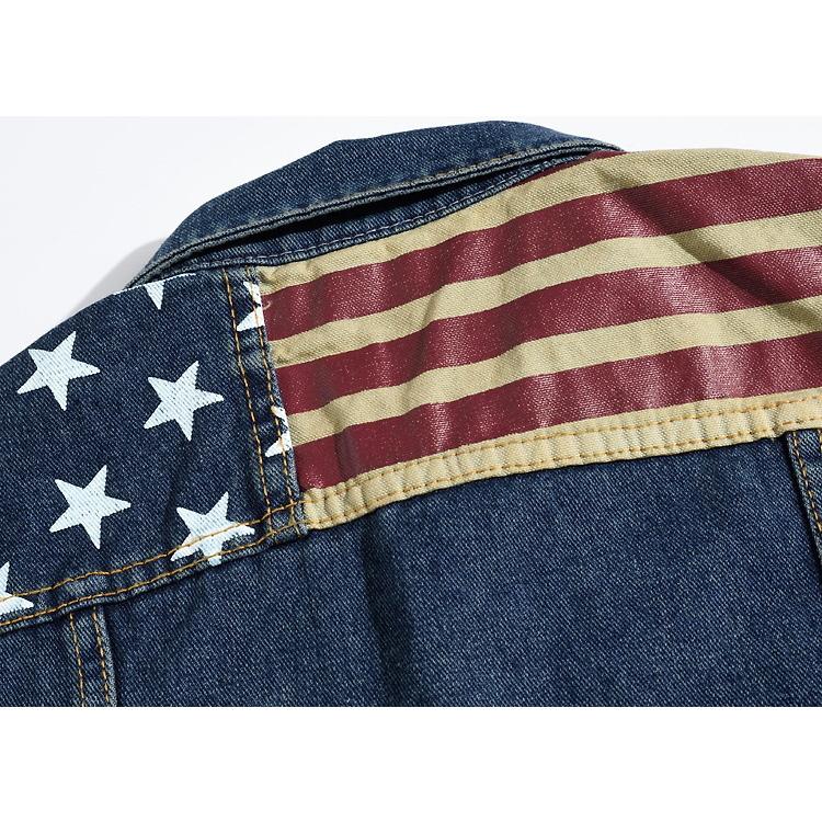 プリント ベスト アメカジ スリム デニムベスト ノースリーブ Gジャン ユニセックス カジュアルジャケット 重ね着 トップス | ホームアイホーム | 09