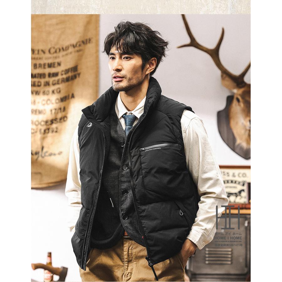 ダウン90 ダウンベスト メンズ 大きいサイズ 軽量 おしゃれ 暖かい 防寒 保温 ふんわり ダウンジャケット 秋冬 あったか キャンプ アウトドア バイク 通勤 通学 | ホームアイホーム | 07