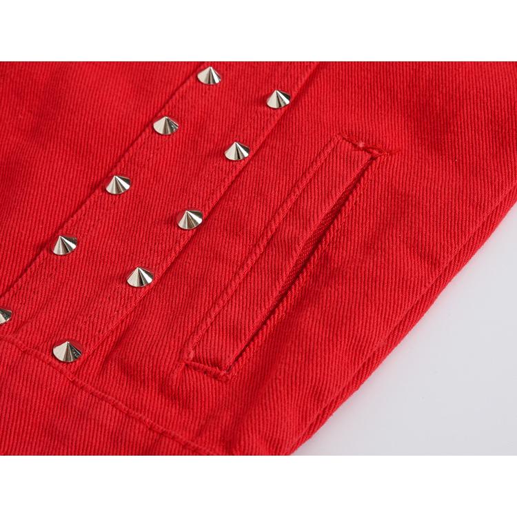 デニムベスト ベスト かっこいい スタッズリベット ノースリーブジャケット デニムジャケット Gジャン ユニセックス お兄系 ストリート | ホームアイホーム | 17