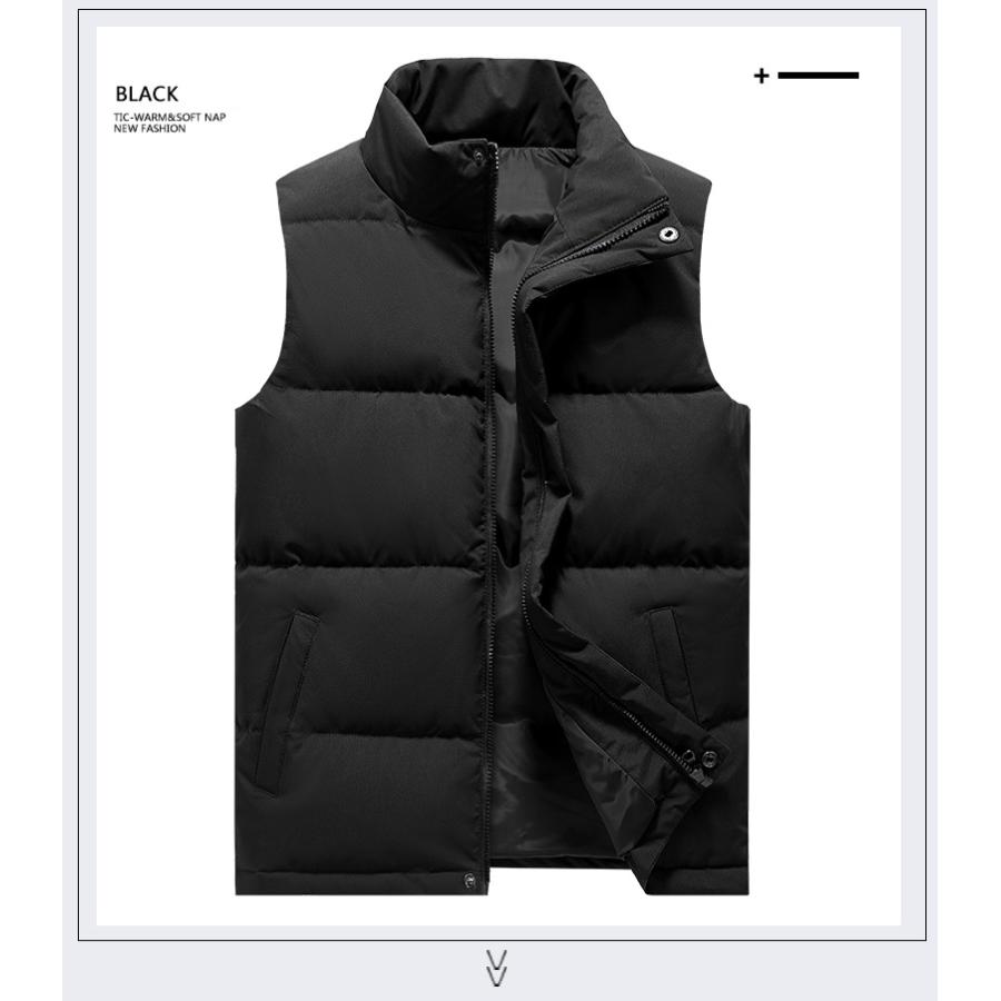 ダウンベスト ベスト シンプル メンズ 保温 スリム ボリュームネック 厚着 冬 | ホームアイホーム | 06
