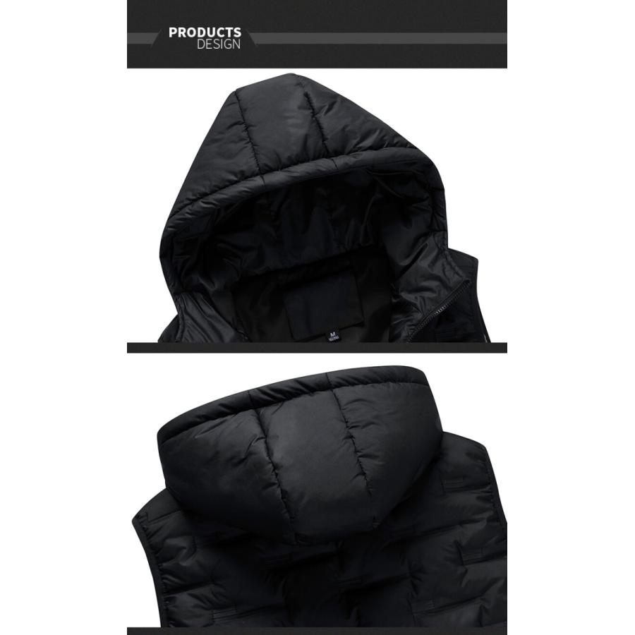 中綿ベスト ダウンベスト 中綿入り メンズ キルティング 防寒対策 フード付き 暖かい カジュアル アウトドア 秋冬 あったか 大きいサイズあり | ブランド登録なし | 08