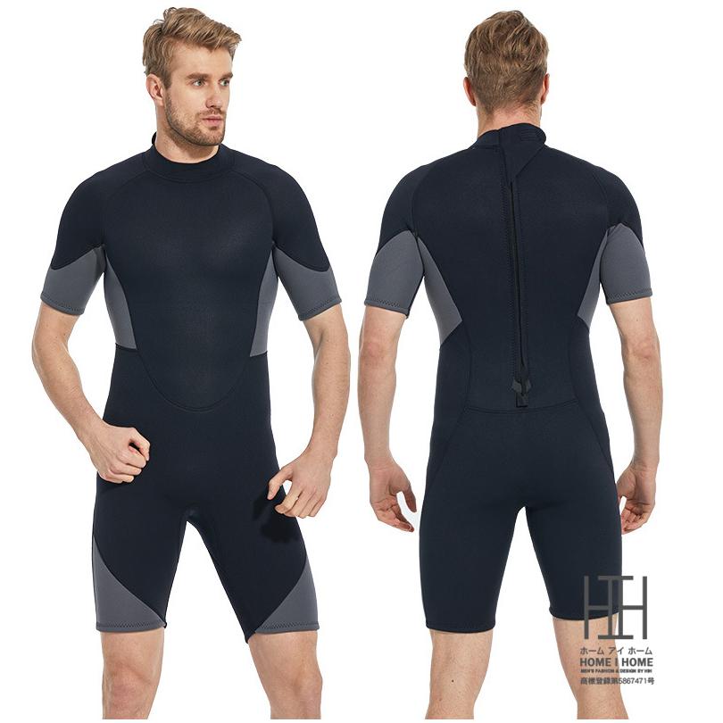 ウェットスーツ スプリング メンズ 2ｍｍ 3mm フルスーツ 半袖 ショート丈 水着 防寒 保温 サーフィン 水遊び バックジップ仕様 ネオプレーン ダイビング | ブランド登録なし | 04