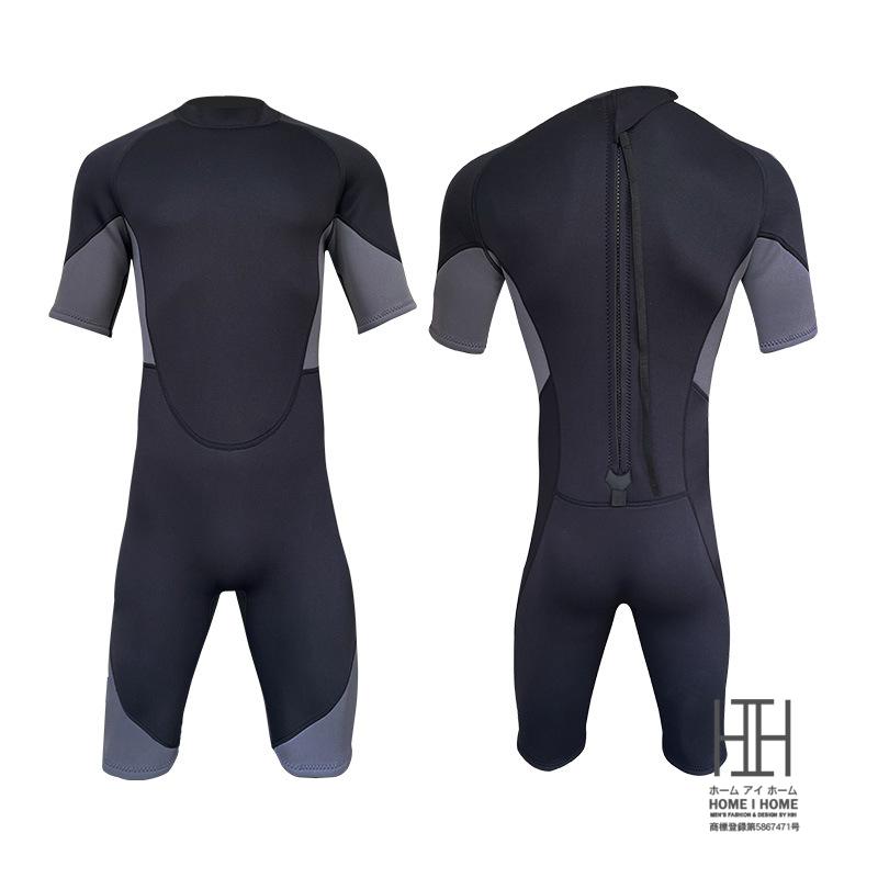 ウェットスーツ スプリング メンズ 2ｍｍ 3mm フルスーツ 半袖 ショート丈 水着 防寒 保温 サーフィン 水遊び バックジップ仕様 ネオプレーン ダイビング | ブランド登録なし | 05