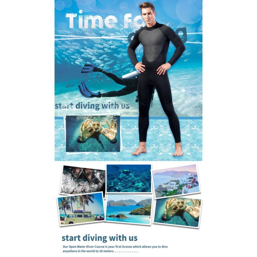 ウェットスーツ メンズ フルスーツ 3mm ストレッチ ダイビング ネオプレーン サーフィン バックジップ 保温 | ホームアイホーム | 02