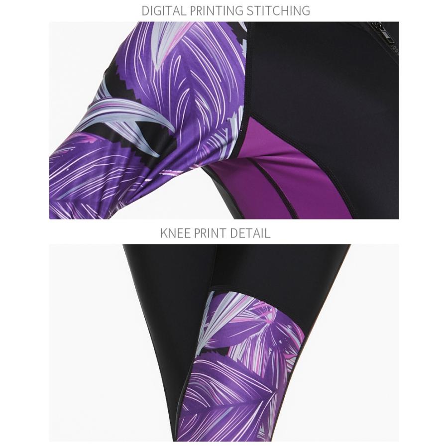 ウェットスーツ レディース 水着 フルスーツ 日焼け防止 ストレッチ 切り替え 体型カバー UVカット 薄手 サーフィン ダイビング 水陸両用 | ホームアイホーム | 15