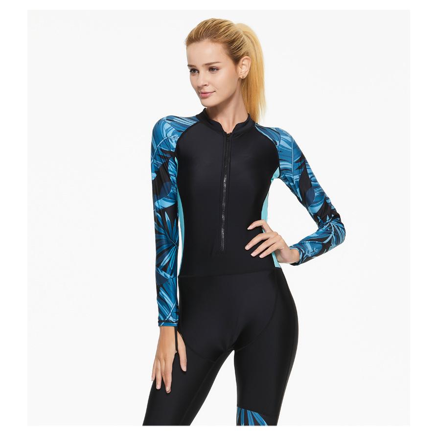 ウェットスーツ レディース 水着 フルスーツ 日焼け防止 ストレッチ 切り替え 体型カバー UVカット 薄手 サーフィン ダイビング 水陸両用 | ホームアイホーム | 06