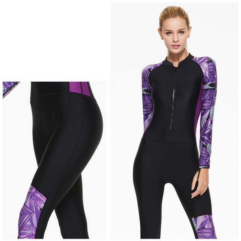 ウェットスーツ レディース 水着 フルスーツ 日焼け防止 ストレッチ 切り替え 体型カバー UVカット 薄手 サーフィン ダイビング 水陸両用 | ホームアイホーム | 10