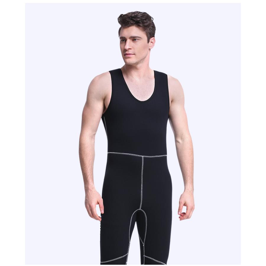 ウェットスーツ メンズ ストレッチネオプレーン 5mm カラー配色 2点セット フード一体式 上下セット ロングジョン仕様 サーフィン ツーピース フルスーツ | ホームアイホーム | 09