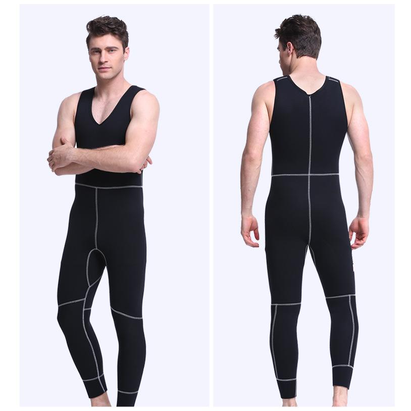 ウェットスーツ メンズ ストレッチネオプレーン 5mm カラー配色 2点セット フード一体式 上下セット ロングジョン仕様 サーフィン ツーピース フルスーツ | ホームアイホーム | 10