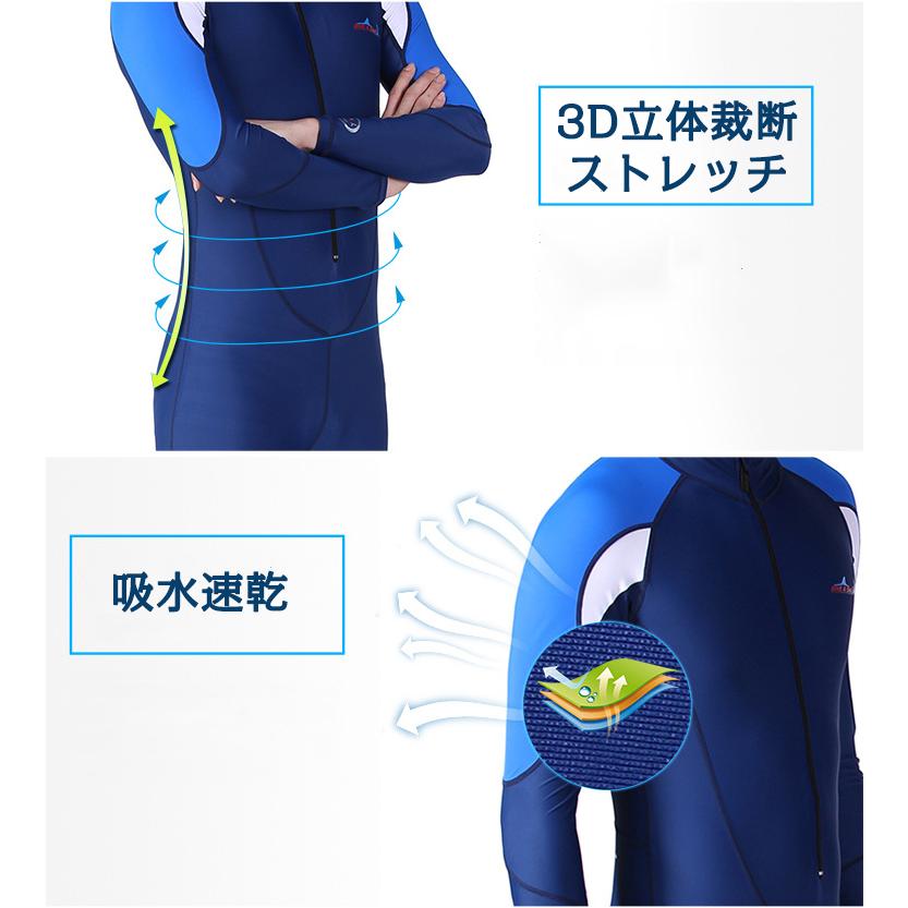 フルスーツ ウェットスーツ レディース メンズ 日焼け防止 ストレッチ フード一体式 体型カバー UVカット 吸水速乾 サーフィン おしゃれ 水着 | ホームアイホーム | 05