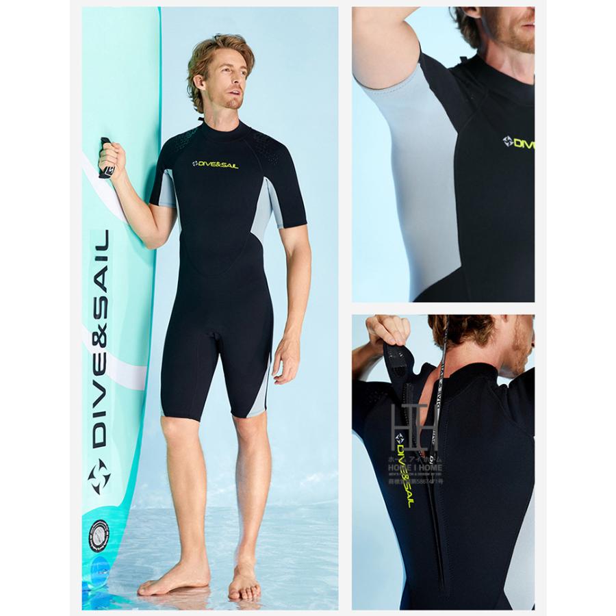 スプリング ウェットスーツ メンズ レディース 1.5mm ストレッチ ネオプレーン 男性用 女性用 フルスーツ サーフィン バックジップ ダイビング シュノーケリング | ブランド登録なし | 20