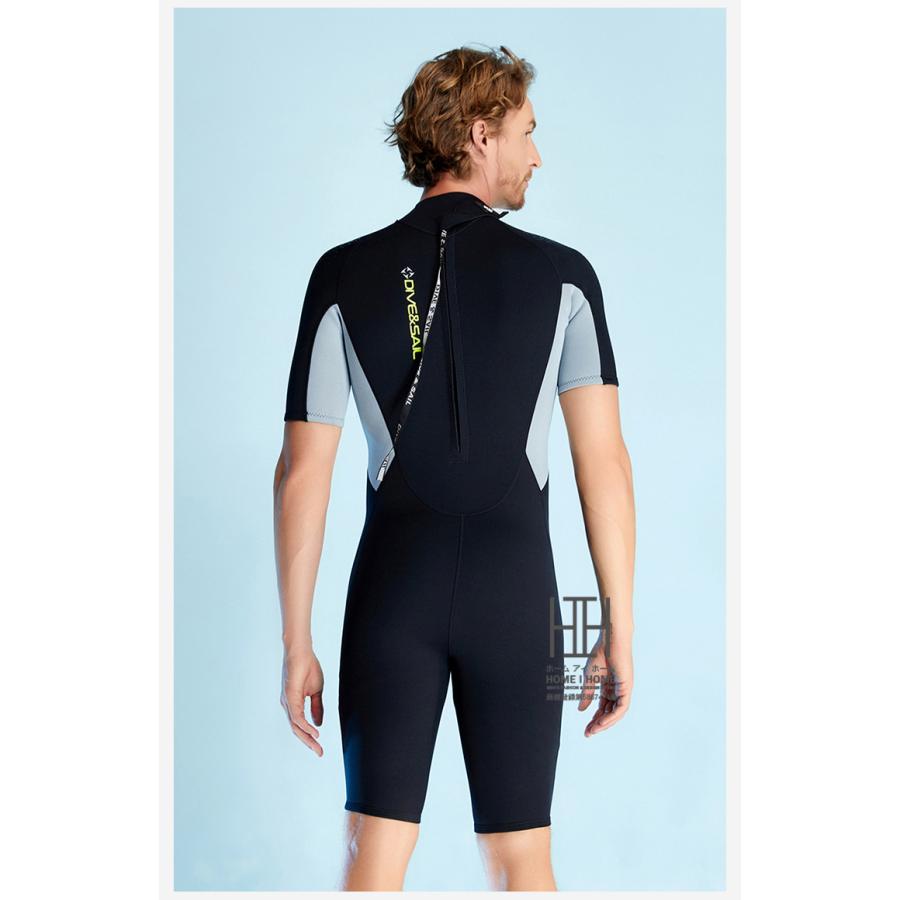 スプリング ウェットスーツ メンズ レディース 1.5mm ストレッチ ネオプレーン 男性用 女性用 フルスーツ サーフィン バックジップ ダイビング シュノーケリング | ブランド登録なし | 21