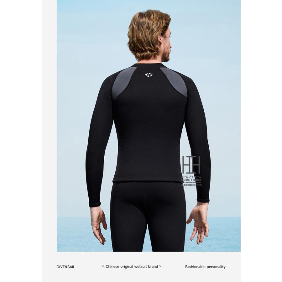 ウエットスーツ サーフィン 長袖タッパー 3mm メンズ レディース ダイビング 釣り シュノーケル ロングボード 男性用 女性用 ネオプレーン フロントジップ 単品 | ブランド登録なし | 16