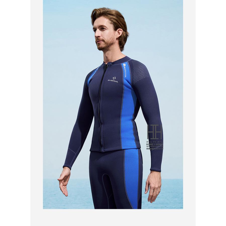 ウエットスーツ サーフィン 長袖タッパー 3mm メンズ レディース ダイビング 釣り シュノーケル ロングボード 男性用 女性用 ネオプレーン フロントジップ 単品 | ブランド登録なし | 18