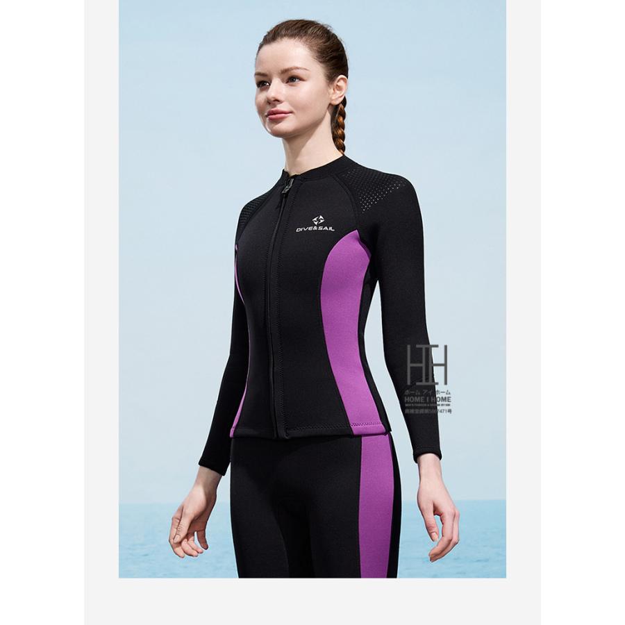 ウエットスーツ サーフィン 長袖タッパー 3mm メンズ レディース ダイビング 釣り シュノーケル ロングボード 男性用 女性用 ネオプレーン フロントジップ 単品 | ブランド登録なし | 21