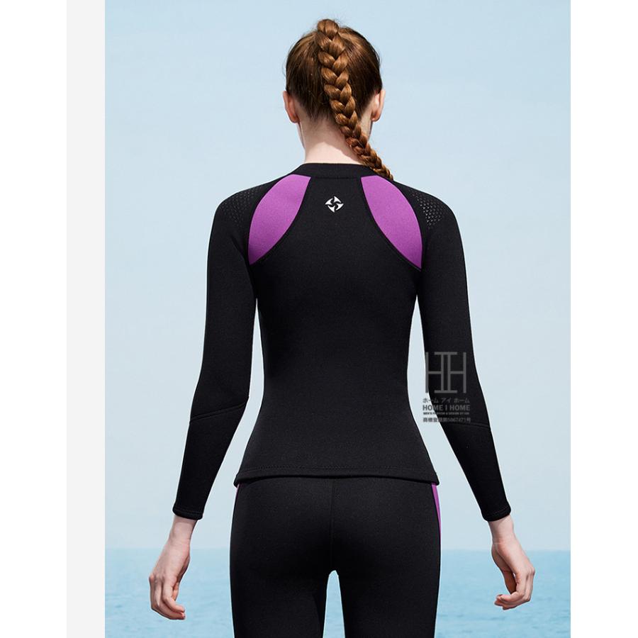 ウエットスーツ サーフィン 長袖タッパー 3mm メンズ レディース ダイビング 釣り シュノーケル ロングボード 男性用 女性用 ネオプレーン フロントジップ 単品 | ブランド登録なし | 22